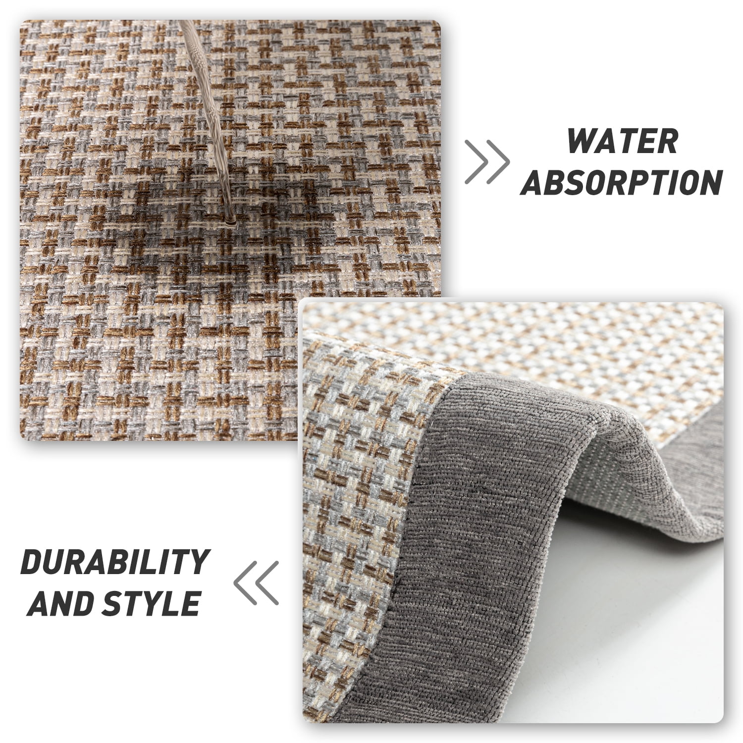 SIXHOME Kitchen Rugs and Mats Set 20"x32" and 20"x71" Non-Slip Washable Kitchen Floor Mats, Farmhouse Runner and Small Rug for Kitchen Hallway Laundry Room Decor in Gray Brown