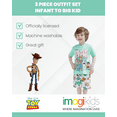 thumbnail image 4 of Disney Toy Story Woody Buzz Lightyear Jessie T-Shirt Tank Top and French Terry Shorts 3 Piece Outfit Set Toddler to Little Kid, 4 of 5