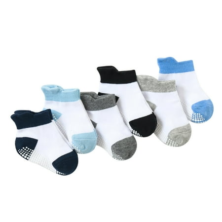 

120 Pairs Color Random Baby Cotton Socks Breathable Elastic Infant Toddler Crew Socks Splice Color Boy 3-5 Years Old