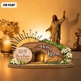 thumbnail image 4 of 2D Easter Resurrection Scene Wooden Ornament, "He Is Risen" Hollow Desktop Decor, Religious Tabletop Display for Home, , and Sunday School, 4 of 5