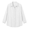 thumbnail image 4 of Noric Women's Cotton Long Sleeve Shirt V Neck Button Down Loose Fit Casual Tops with Crochet Lace, 4 of 7