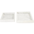 thumbnail image 6 of CosmoLiving by Cosmopolitan 14",11"W White Marble Slim Tray with Raised Edge, 2-Pieces, 6 of 12