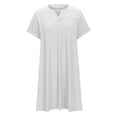 thumbnail image 4 of Yuzhih Plus Size Summer Dresses Short Sleeve Plain T-Shirt Dress Casual V Neck Mini Dress with Pockets, 4 of 5
