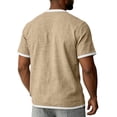 thumbnail image 4 of CCRFTGI Mens Shirts Big and Tall Short Sleeve Crew Neck T-Shirts Summer Athletic Lightweight Tee Shirts for Men with Pocket Khaki M, 4 of 7