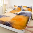 thumbnail image 3 of Manfei Adult Orange Watercoor Full Size Sheets, Abstract Ombre Bed Sheets, Fashion Oil Printing Sheet Sets, Microfiber Bedroom Decor, 4pcs, 3 of 7