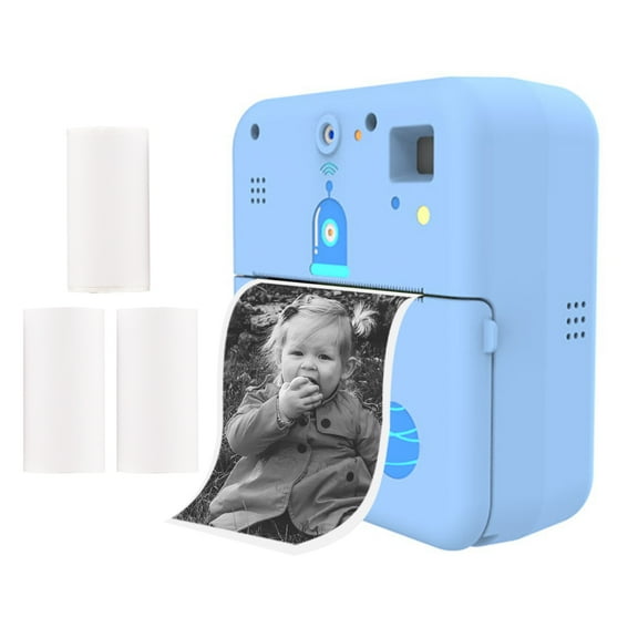Yajisi Mini Pocket Printer Camera 2-in-1 Instant Print Portable Thermal Machine Wireless BT Connection for Picture Label Memo Notes, Blue