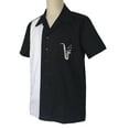 thumbnail image 2 of Embroidery Men Shirt Two-tone Color Bowling Shirts, 2 of 6