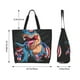 thumbnail image 5 of Balery Blue Dinosaur Bolsa Tote Estilo Estético con Cremalleras, Bolsa de Hombro, Bolsa de Compras Grande y Plegable, 5 of 8
