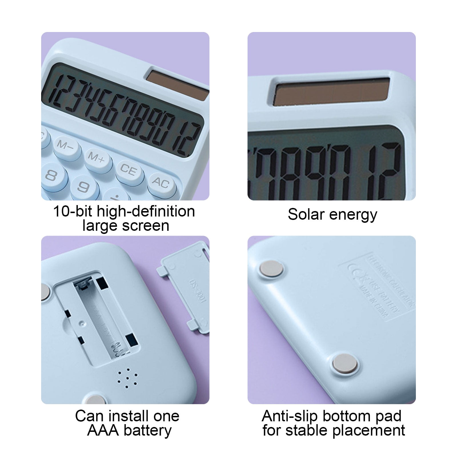 BRELIL Solar Powered Calculator, Dual Power Supply Calculator With 7 Cell Battery Backup, Large Display Desktop Calculator For Office Use, Study Supplies For Study And Teachers, Home Office Math Tool