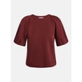 thumbnail image 6 of Scenario Women's and Women's Plus Fleece Top with Lantern Sleeves, Size XS-4X, 6 of 6