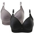 thumbnail image 6 of SDNall Push Up Bras for Women 2Pcs Plus Size Wire Free Comfortable Hollow Out Bra Underwear Fg Large Cup Women'S Bra, 6 of 9