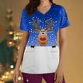 thumbnail image 1 of LSLJS Christmas Blouse de Noël à Manches Courtes Col en V avec Poches Imprimées pour Femmes, Scrub Tops, 1 of 5