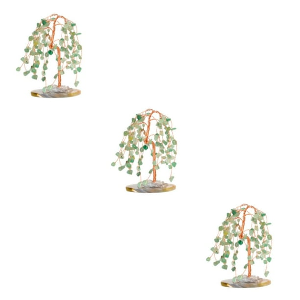 Adorno de escritorio Wosthever árbol cristal natural bajo centro de gravedad piedra preciosa Verde