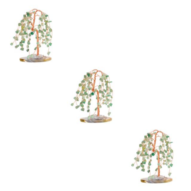 Wweixi 1/2/3/5 Exquisite Crafted Gemstone Tree Ornament - Symbol Of Luck And Prosperity Green 3PCS