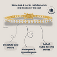 thumbnail image 5 of KISPER Tennis Bracelets for Women - 24k Gold Plated Silver Tennis Bracelet with 3mm Cubic Zirconia, Durable & Dainty Design, Elegant Gold Tennis Bracelets for Women, 7 inches, 5 of 7