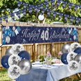 thumbnail image 2 of 40th Birthday Decorations, Navy Blue Silver 40th Happy Birthday Banner with Balloons, Men 40 Years Old Birthday Backdrop Yard Signs Forty Birthday Decor Supplies, 2 of 7