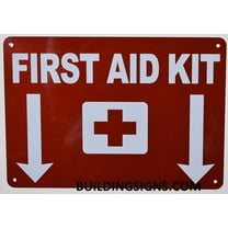 First Aid Kit Sign with Down Arrow Sign(red,Reflective, Aluminum 7X10)(ref-2022-4)