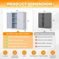 thumbnail image 3 of INTERGREAT Metal Storage Cabinet, 42” Steel Locking Cabinet with Doors and Shelves, Cement Grey Utility Cabinet Garage Cabinets for Home Office, Garage, Kitchen, Shop, 3 of 19