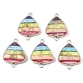 thumbnail image 2 of Rainbow color Natural Imperial Jasper Link Connectors with Light golden Plated Brass Edge and Loop Dyed Triangle 29.5x22x5mm Hole: 2.5mm, 2 of 3