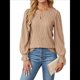 thumbnail image 1 of Camisa Formal Informal de Larga para Mujer, Estilo Ejecutivo, con Escote en V, para Trabajo, Moda de Otoño Caqui L, 1 of 7