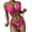 Hot Pink, variant on Qiopertar Women's Solid Color Halter Bikini Set Push Up Padded Swimwear High Cut Two Piece Swimsuit Vacation Beach Pool Party, Pink L