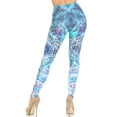 thumbnail image 2 of Creamy Soft Leggings Premium Women's Cyan Mandala Extra Plus, High Rise, Stretchy, Comfortable, 3X-5X Leggings - by USA Fashion, 2 of 2