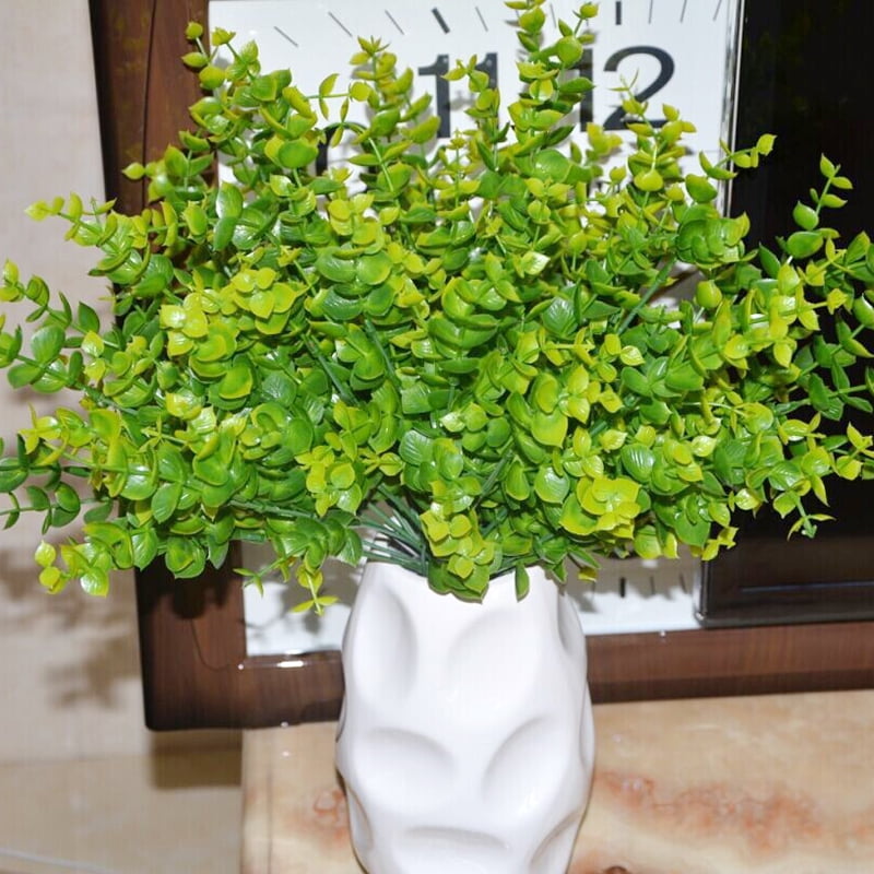 Summer Party 7 Branch Plastic Wedding Home Furniture Decor Garden Artificial Plants Fake Milan Grass Foliage Plant Tree