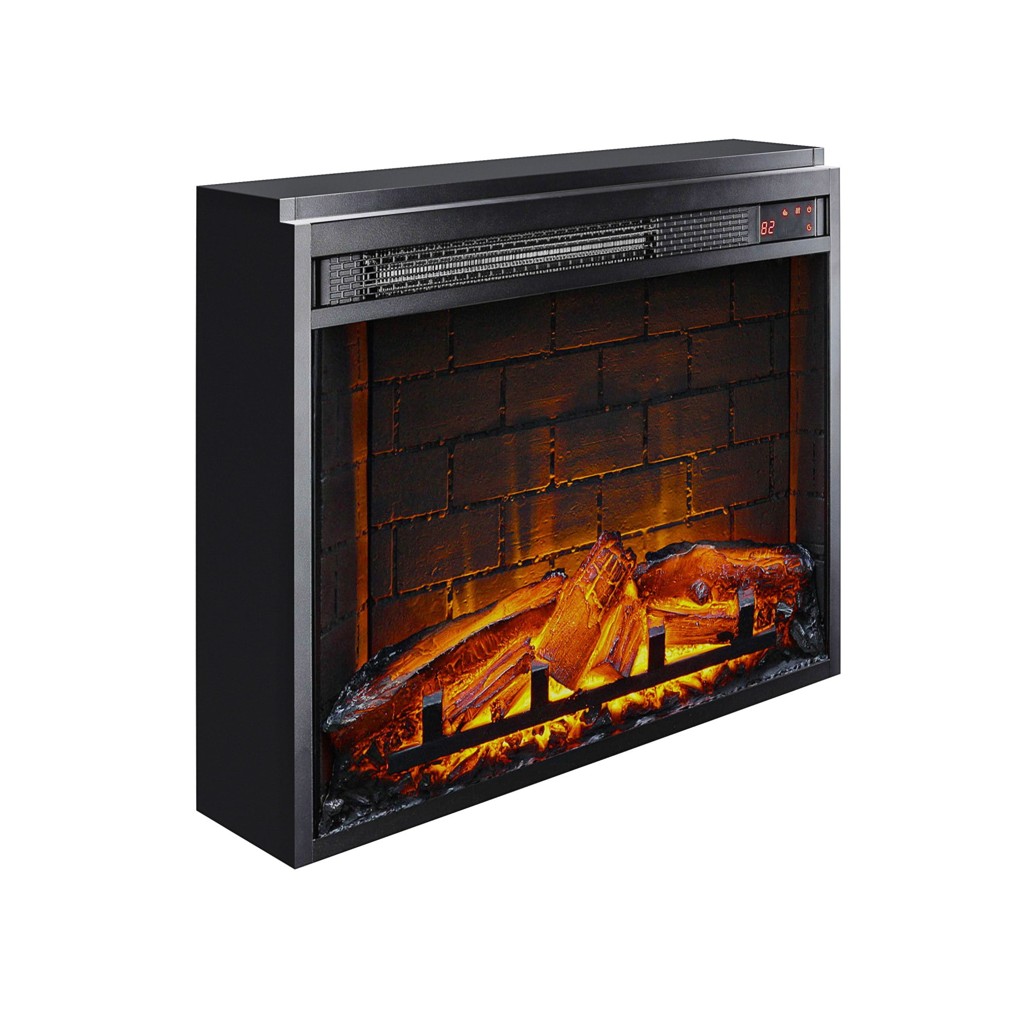 Altra Flame 23 inch Electric Glass Front Fireplace Insert with Remote in Black