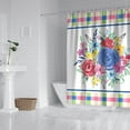thumbnail image 2 of Pioneer Colorful Floral Shower Curtain for Bathroom Home Decor Bathtubs Waterproof Fabric Curtain with 12 Hooks 72x72in, 2 of 6