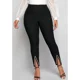 thumbnail image 4 of Pantalones ajustados de talla grande para mujer, leggings informales de cintura alta para oficina, pantalones ajustados elásticos para mujer, pantalones formales con abertura 2024, 4 of 4