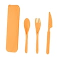 thumbnail image 2 of Juego de tenedor y cuchara para acampar, juego de utensilios de paja, vajilla ligera, utensilios para fiestas, Picnics, reuniones familiares, barbacoa naranja, 2 of 8