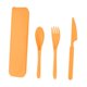 thumbnail image 2 of Juego de cubiertos para acampada, juego de utensilios de paja, práctico Kit de viaje, vajilla para exteriores, para senderismo, viajes, restaurante naranja, 2 of 9