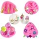 thumbnail image 1 of Mini molde de silicona de unicornio, cuerno de orejas de unicornio, flores y hojas de arcoíris, molde de chocolate fondant para cupcakes para cumpleaños de unicornio y niños (juego de 4) Fokelyi WLJ-2318, 1 of 5