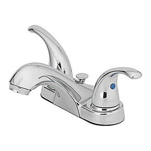 HomePointe 242110 Lavatory Faucet With Pop-Up, Centerset, 2 Lever Handles, Chrome - Quantity 4