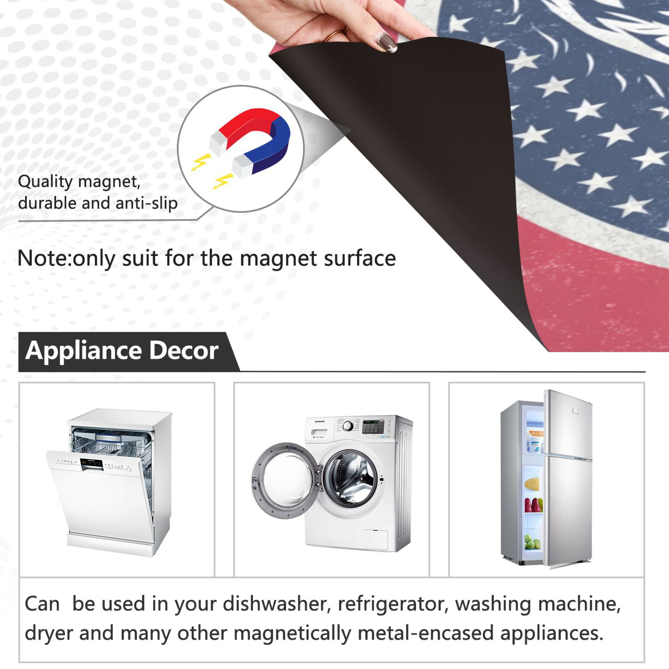 Dishwasher Magnetic Refrigerator Magnet Cover Sticker Home Decorative 23"x26" Muscular Horse
