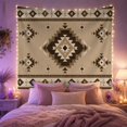 thumbnail image 2 of Central Diamond Motif Set Against Light Beige, Moody Boho for Tribal Decor Lovers, Diamond Geometric Wall Art, Housewarming Gift, Tapestry Wall Hanging for Living Room and Bedroom, 2 of 7