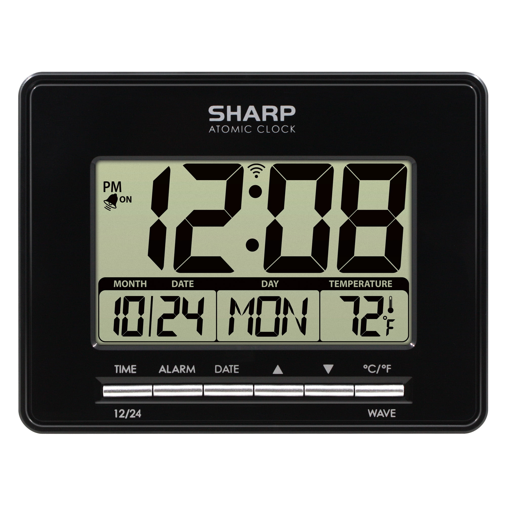 Sharp Digital Alarm Clock w/ Lighted Alarm Clock w/Indoor Temperture Calendar 