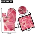 thumbnail image 5 of Red Pink Modern Art Geometric Kitchen Oven Mitt and Pot Holder Sets 4 Pcs for Baking, Cooking and Grilling, Heat Resistant Up To 392 °F, 5 of 6