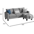 thumbnail image 4 of Convertible Sectional 3 L-Shaped Couch Soft Seat With Modern Linen Fabric Small Space Sofas for Living Room Loveseat Luxury Sofa My Lux Decor Round, 4 of 5