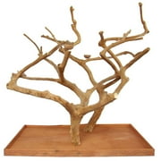 Large Double Java Wood Tree with Carving 73"x36"x66"-Material:Java Wood