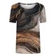 thumbnail image 3 of Tops de Cuello Redondo para las Mujeres de Manga Corta Impresa Casual, Camiseta de Moda para Uso Diario Y de Fiesta, 3 of 5