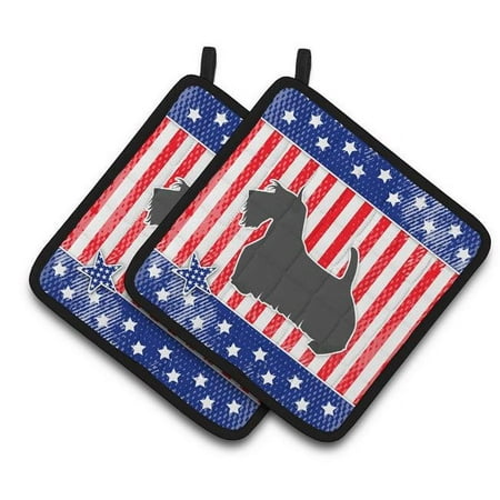 

USA Patriotic Scottish Terrier Pair of Pot Holders