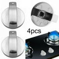 4 pcs Universal Gas Stove Knobs Cooker Oven Hob Control Knobs Switch 8mm Silver