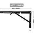 thumbnail image 2 of Juego de 2 soportes de estante plegables de metal para montaje en pared, soporte de estante de pared industrial, soporte plegable para banco de trabajo, garaje, cocina, 2 of 5