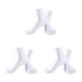 thumbnail image 4 of relayinert Soft Five Toe Socks Stretchable Cotton High Crew Socks Athletic Solid Socks White 3Set, 4 of 6