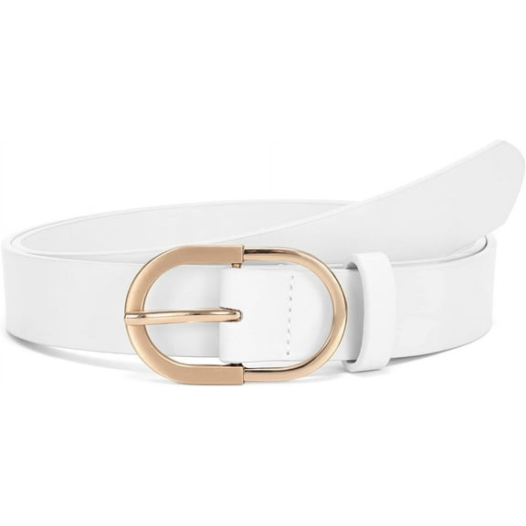 Women’s Leather Belts for Jeans Pants Plus Size Fashion Ladies Belt with Gold Buckle