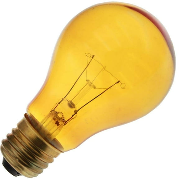 Industrial Performance Specialty/Decorative 25A19/TY, 25 Watt, 130 Volt, A19, Medium Base, Transparent Yellow Light Bulb (1 Pack)