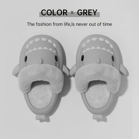 

House Shark Slides Bedroom Shoes Custom Logo Home Men-Women Slippers