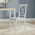 thumbnail image 4 of 3-PC - 48" Wood Dining Table in White/Natural + White X-Back Dining Chairs Dining Set, 4 of 10