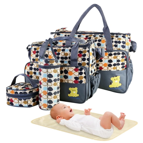 Juego de cambiadores de pañales para bebés TeqHome, 5 piezas (gris)